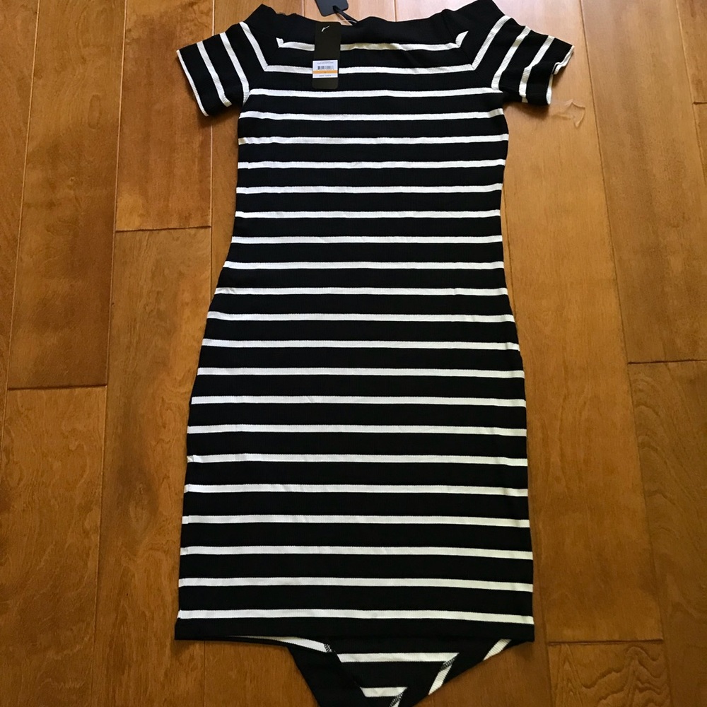 Bebe rhinestone logo striped dresses - Picture 5 of 5